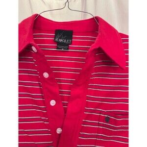 Criquet Organic 100% Cotton Size M Red Striped Polo Shirt